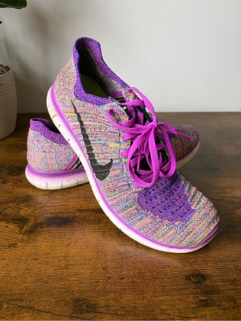 Nike Women Flyknit Sneakers - Purple Pink Multicolor